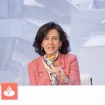La presidenta de Banco Santander, Ana Botín, durante la junta general de accionistas de 2021 celebrada hoy