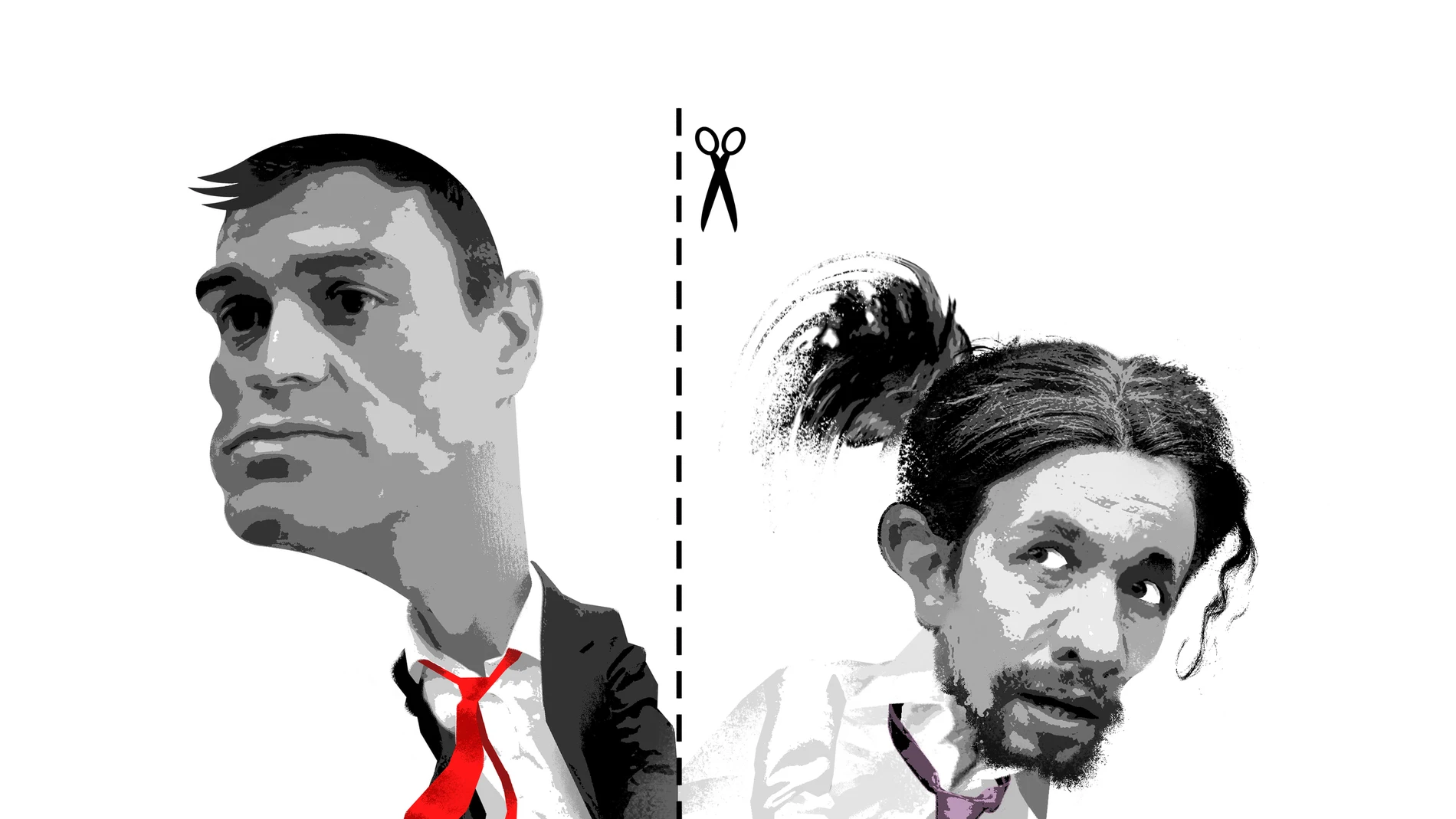 Caricatura Pedro Sánchez y Pablo Iglesias