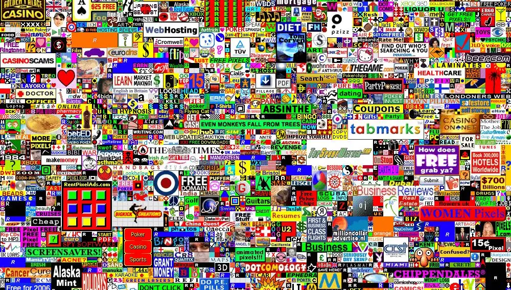 The Million Dollar Homepage | Inventos absurdos que volvieron millonarios a sus dueños