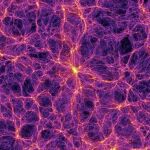 Reconstrucción por ordenador de la estructura a gran escala del universo, mostrando cómo las galaxias se organizan formando una suerte de red de materia.