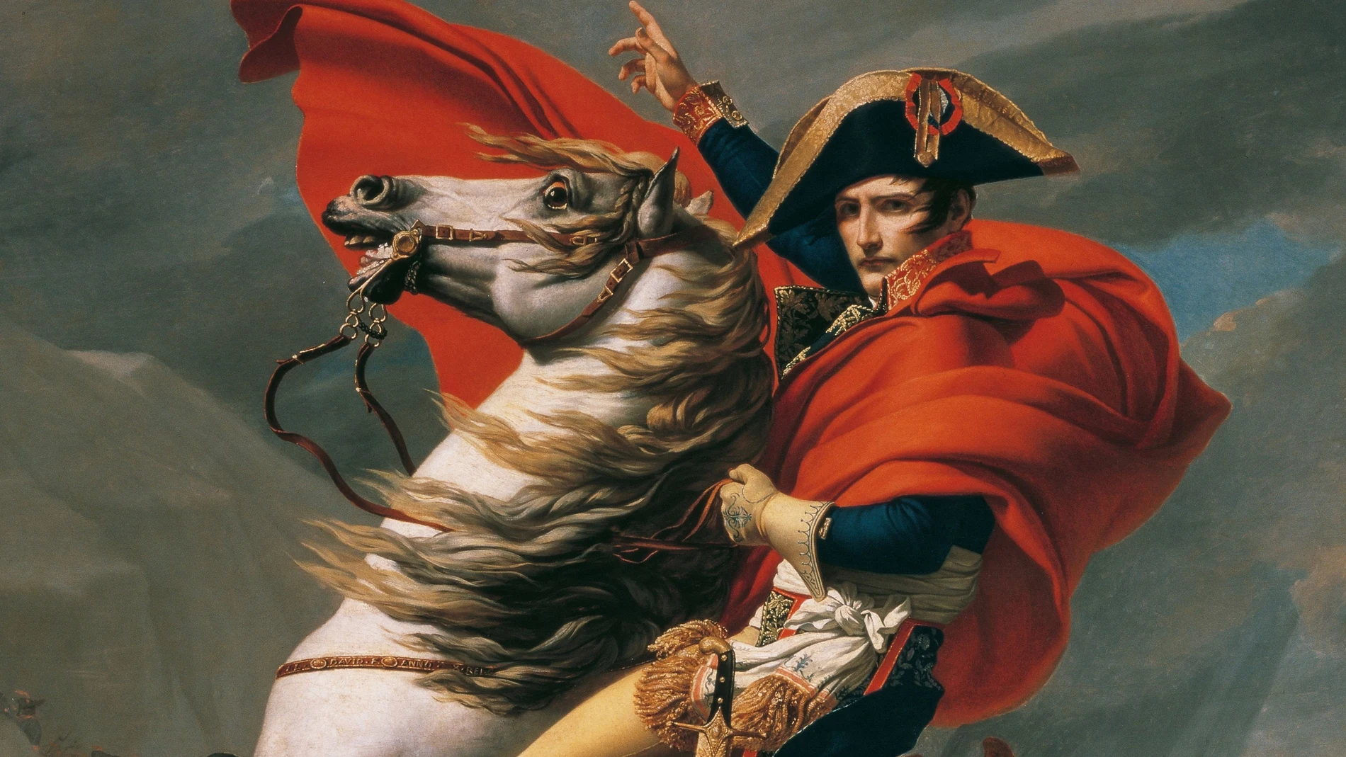 Napoleón fue retratado por el pintor Jacques-Louis David, quien, a lo mejor, desconocía que algunos maledicentes se referían a él como «Robespierre a caballo»