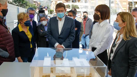 El presidente de la Generalitat valenciana, Ximo Puig, ayer durante su visita a Gandia