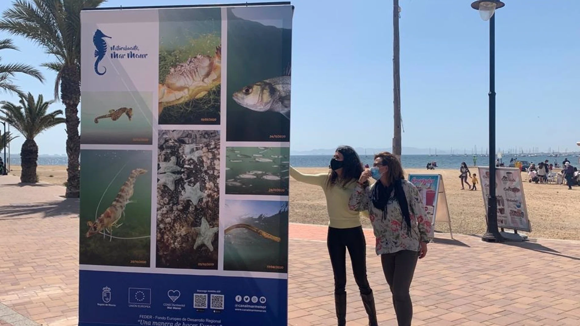 Una de las fotografías explicativas de la exposición sobre el Mar Menor