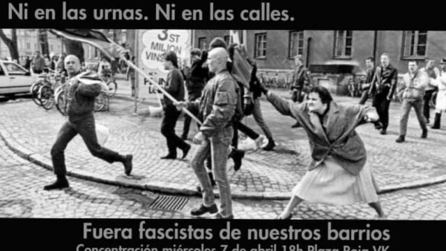 Imagen difundida por las redes sociales por la izquierda radical