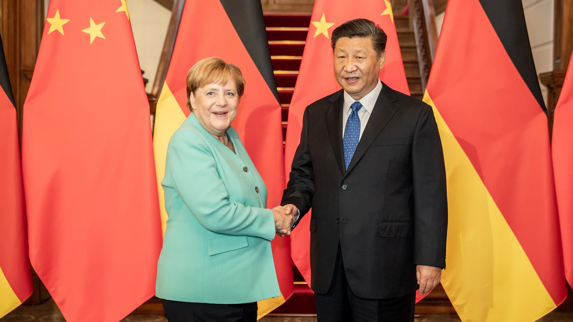 Angela Merkel con Xi Jinping en 2019