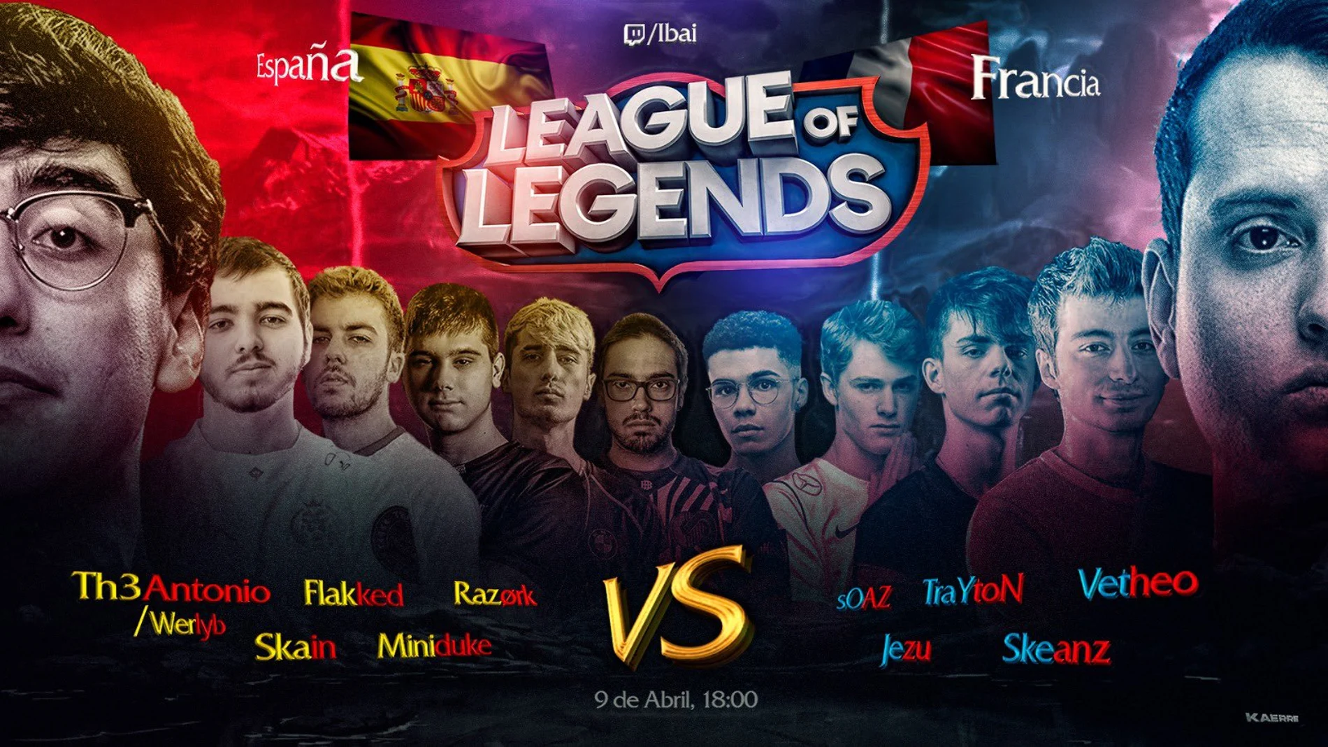 Cartel promocional del España-Francia de League of Legends