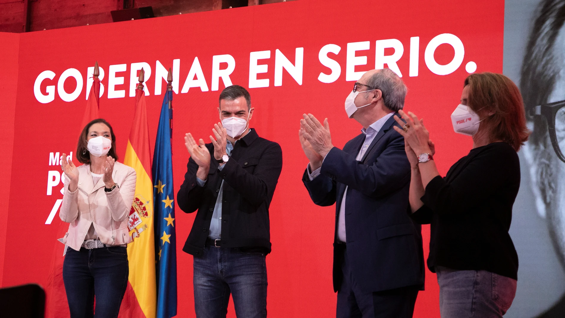 Pedro Sánchez respaldó ayer a Ángel Gabilondo en un acto electoral en Madrid