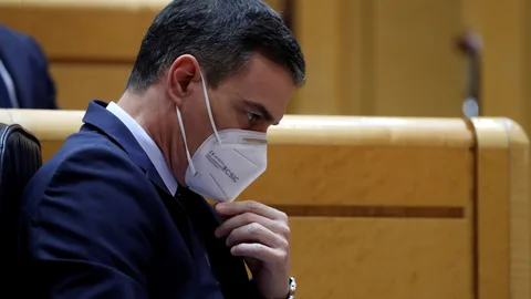 El presidente del Gobierno, Pedro Sánchez, durante una sesión de control al Gobierno en el Senado