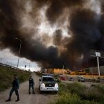 Columnas de humo en un incendio en polígono industrial de Seseña, Toledo