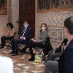 El presidente de la Generalitat, Ximo Puig, hoy durante la reunión con los expertos