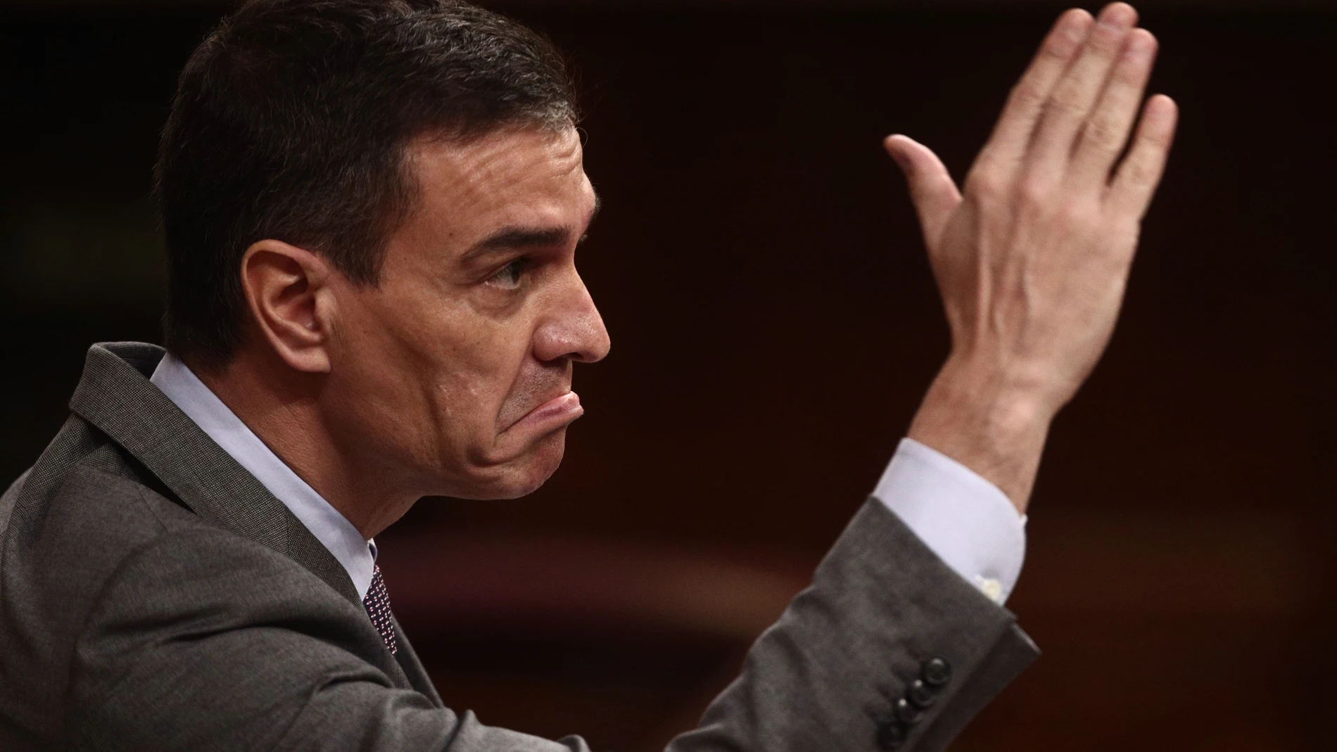 El presidente del Gobierno, Pedro Sánchez, interviene durante una sesión plenaria en el Congreso