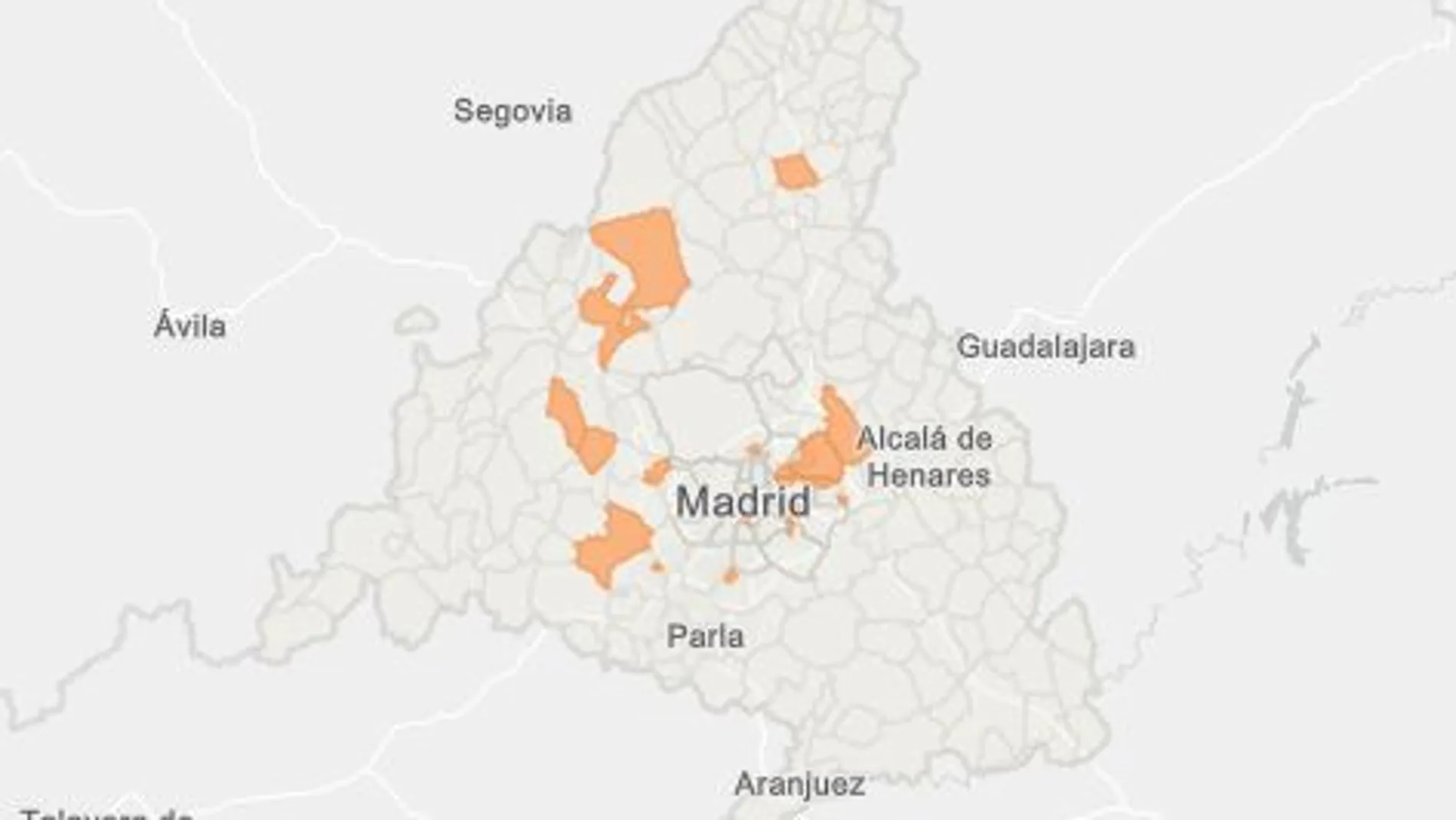 Municipios y distritos con restricciones en la Comunidad de Madrid