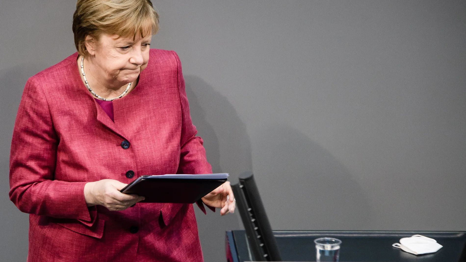 La canciller alemana Angela Merkel, hoy en el Bundestag