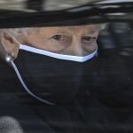 La reina Isabel II durante el funeral de su marido, el duque de Edimburgo