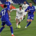 Sergio Arribas con el Real Madrid. EFE/Kiko Huesca.