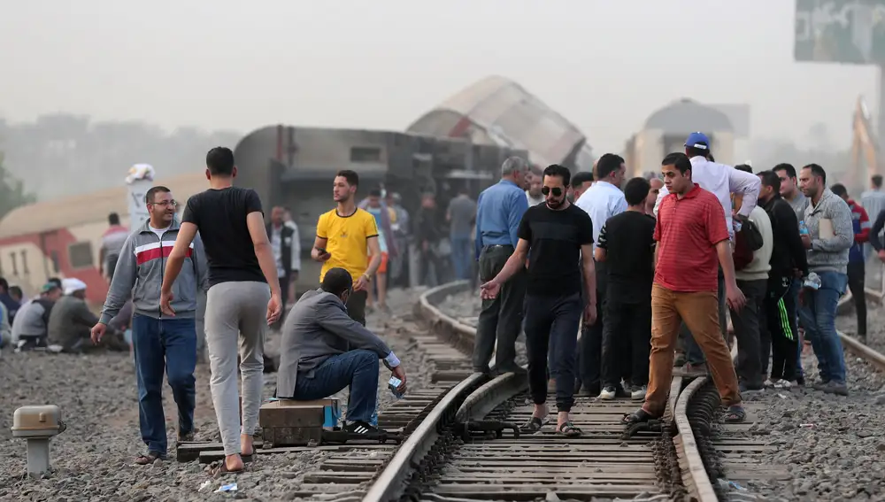 A passenger train derailed in Egypt