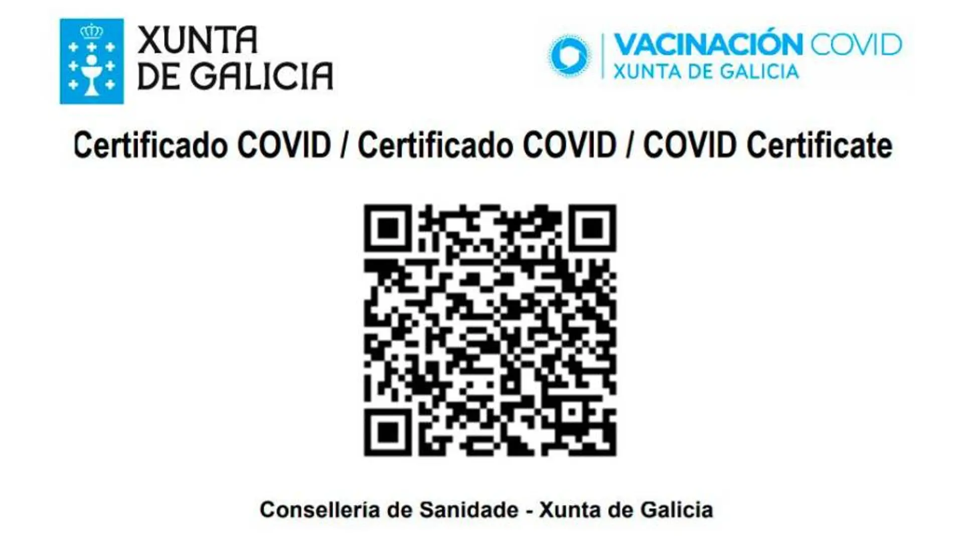 Pasaporte covid de la Xunta para los gallegos vacunados
