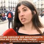 La joven entrevistada en Telemadrid