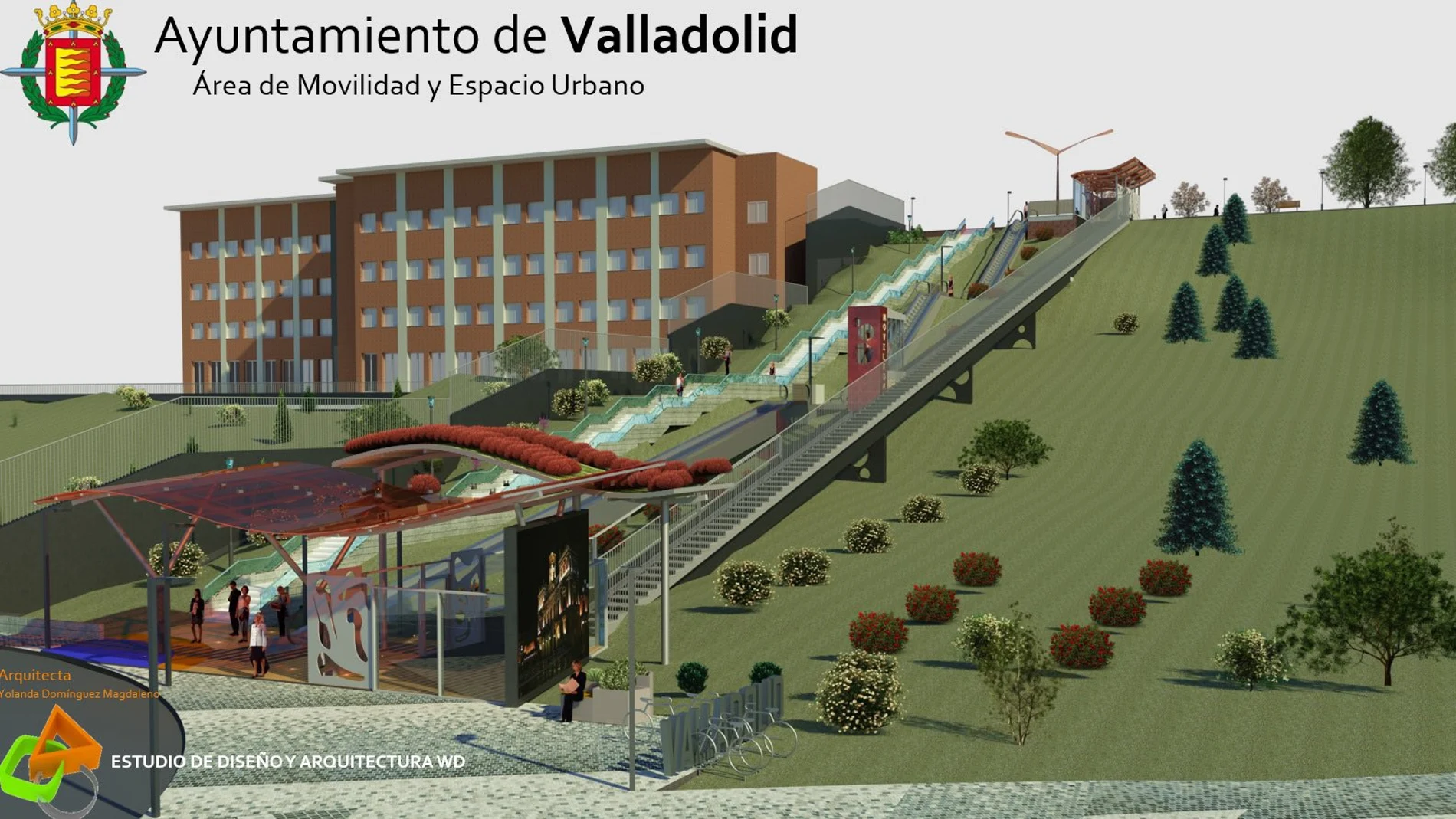 Maqueta del futuro elevador en el barrio de Parquesol de Valladolid