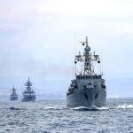 Buques de la Armada rusa durante ejercicios navales en el Mar Negro