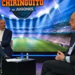 El presidente del Real Madrid, Florentino Pérez, acude a l programa de televisión de la cadena MEGA "El chiringuito de Jugones " para ser entrevistado por Josep Pedrerol
