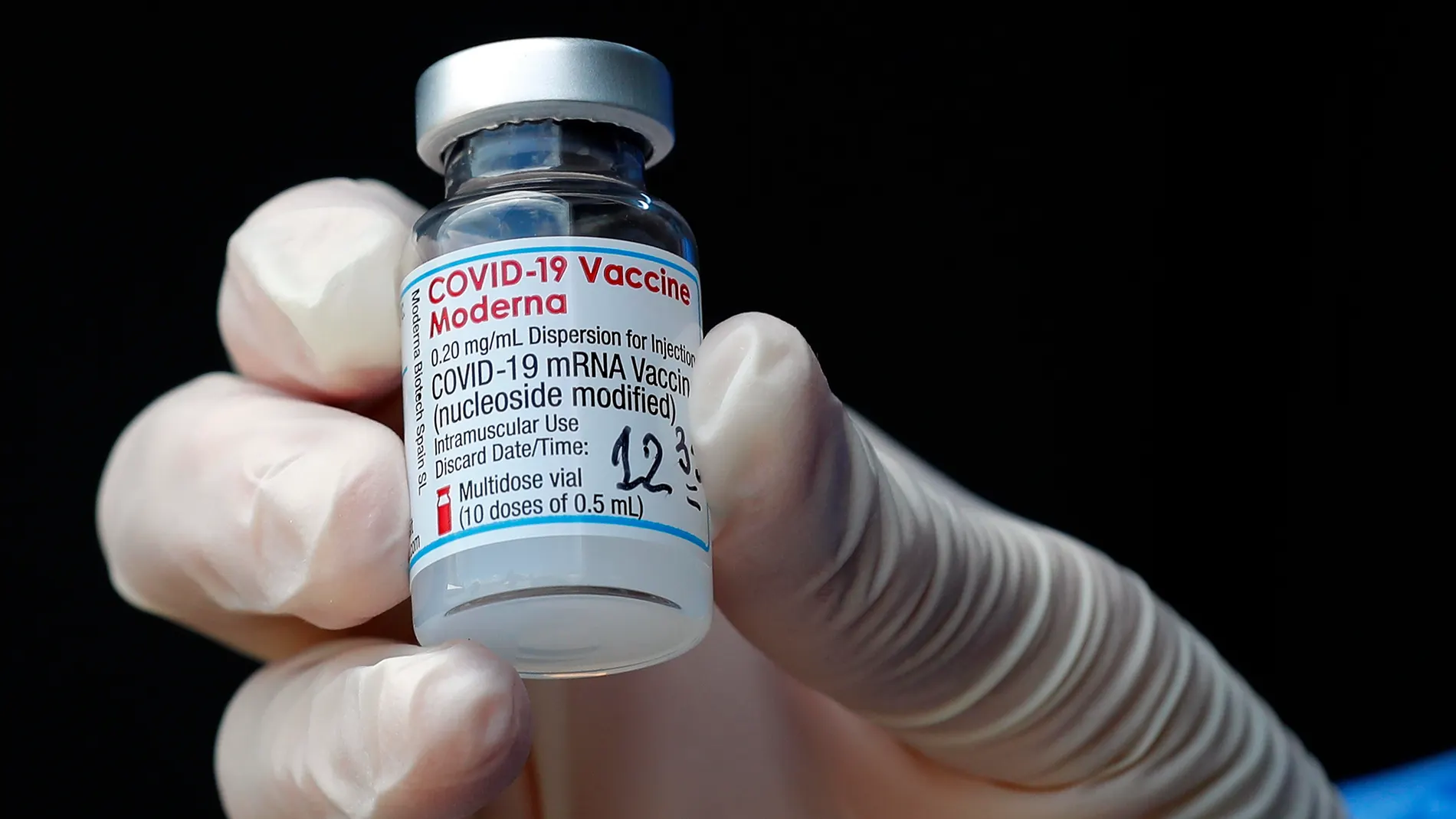 Vial de la vacuna de Moderna contra la Covid-19