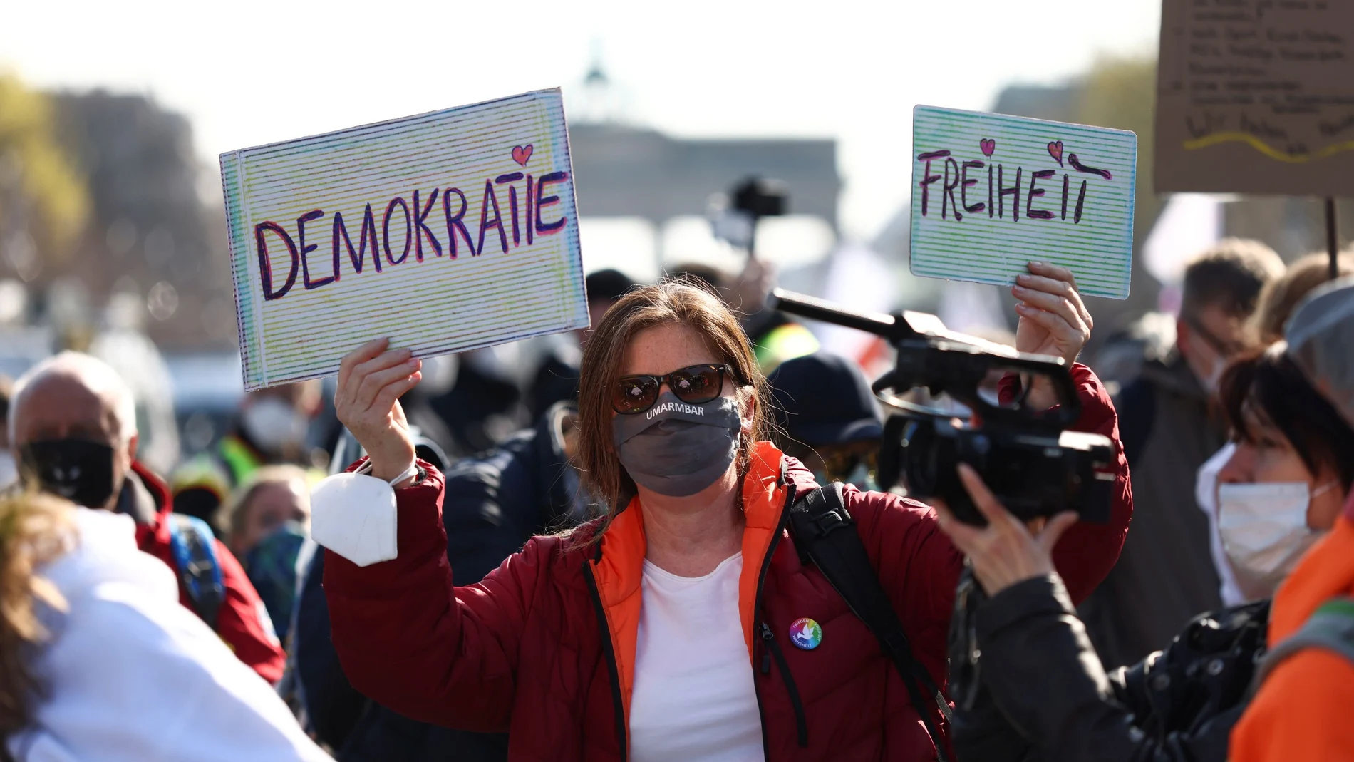 Una protesta en Berlín el pasado miércoles contra las restricciones por el coronavirus