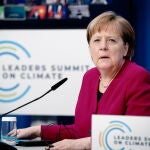 La canciller alemana, Angela Merkel, en la cumbre telemática sobre el clima