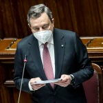 El primer ministro italiano, Mario Dragh, comparece ante la Cámara de Diputados el lunes