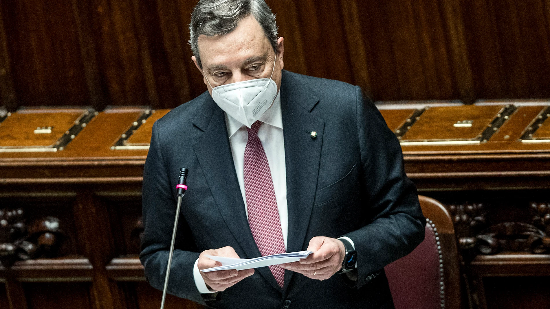 El primer ministro italiano, Mario Dragh, comparece ante la Cámara de Diputados el lunes