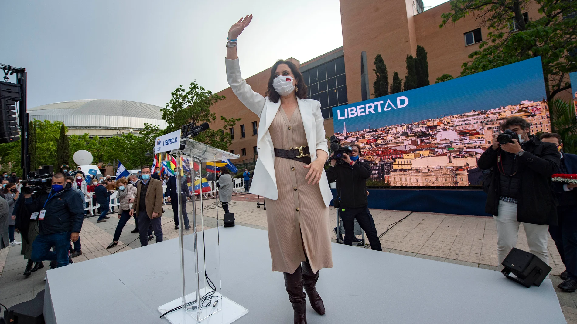 La presidenta de la Comunidad de Madrid y candidata a la reelección, Isabel Díaz Ayuso, durante un acto de campaña del partido