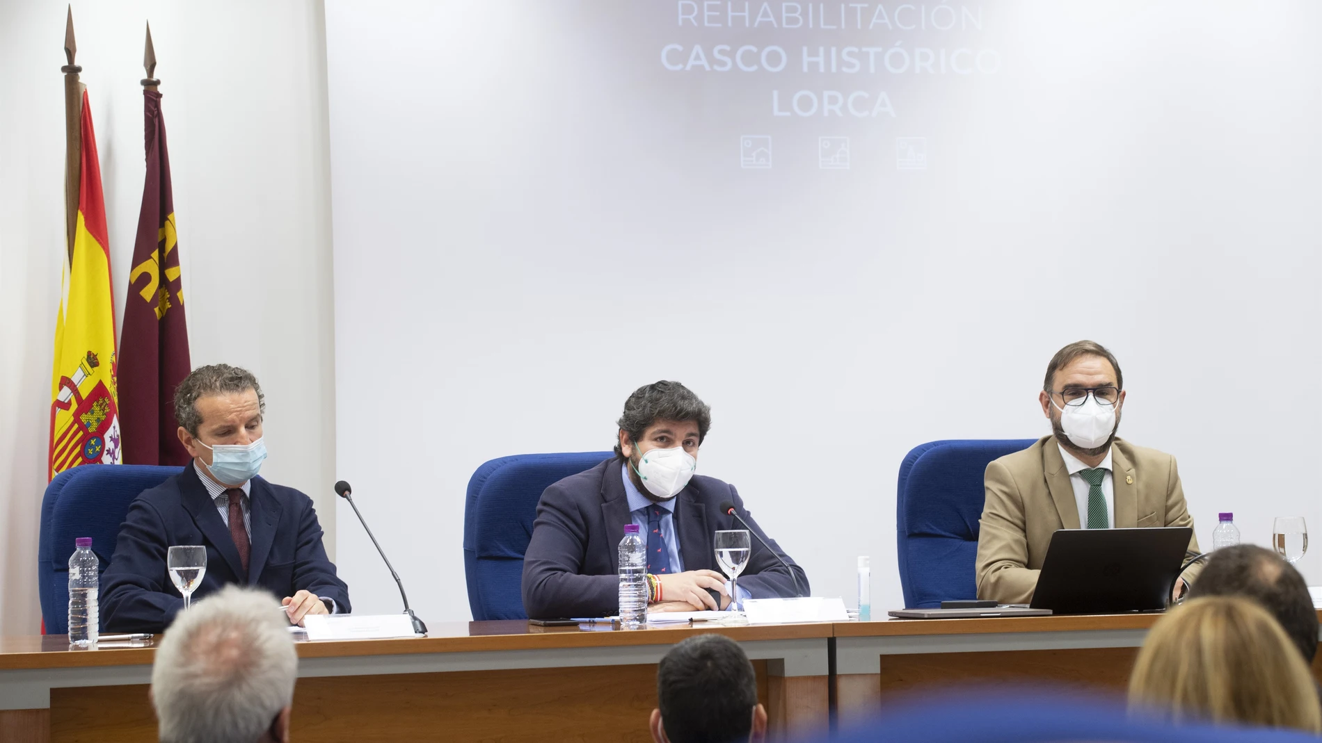 El jefe del Ejecutivo regional preside la reunión de la Comisión de Seguimiento para la gestión del proyecto de Interés Regional del Casco Histórico de Lorca