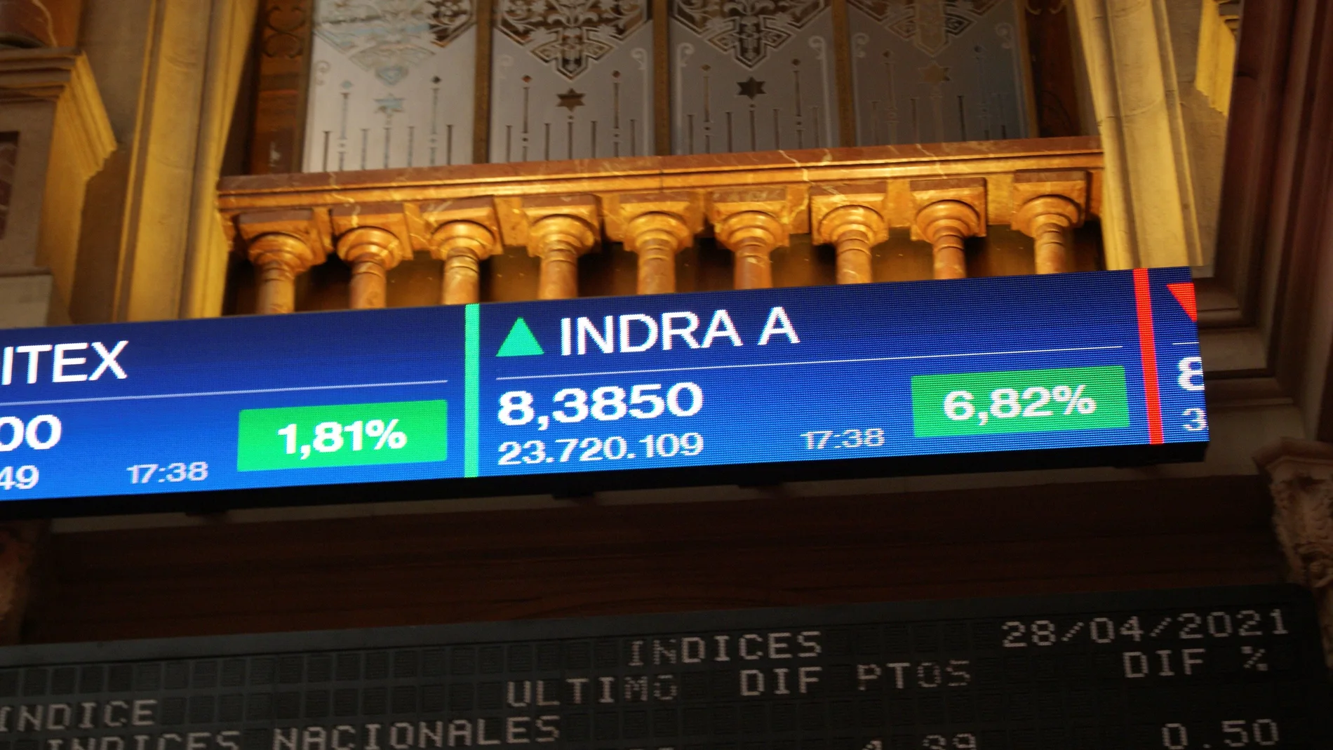 Indra llegó a alcanzar los 8,38 euros por acción en abril