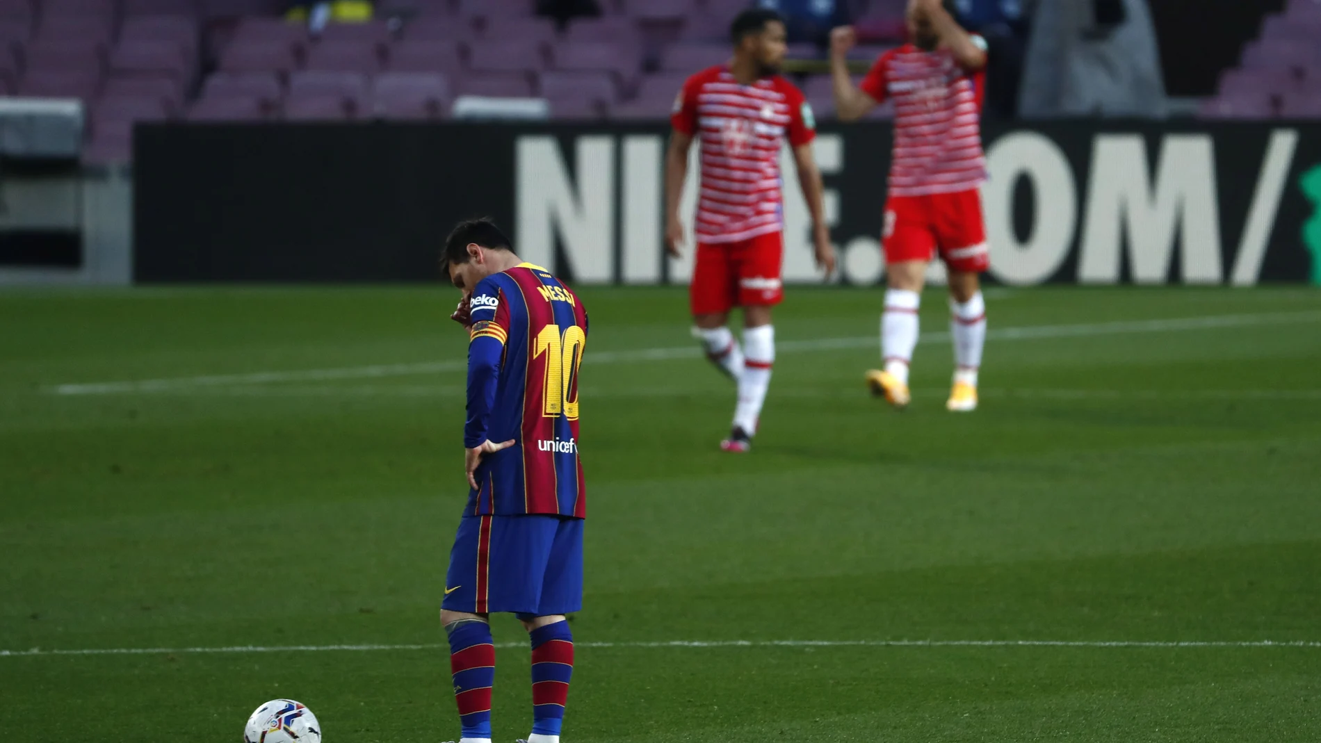 Messi, tras el segundo gol del Granada contra el Barcelona