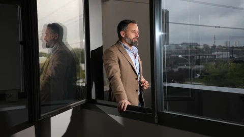 Santiago Abascal, en la sede de su partido