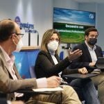 La diputada del PP, Milagros Marcos, durante el encuentro con las organizaciones profesionales agrarias en Valladolid