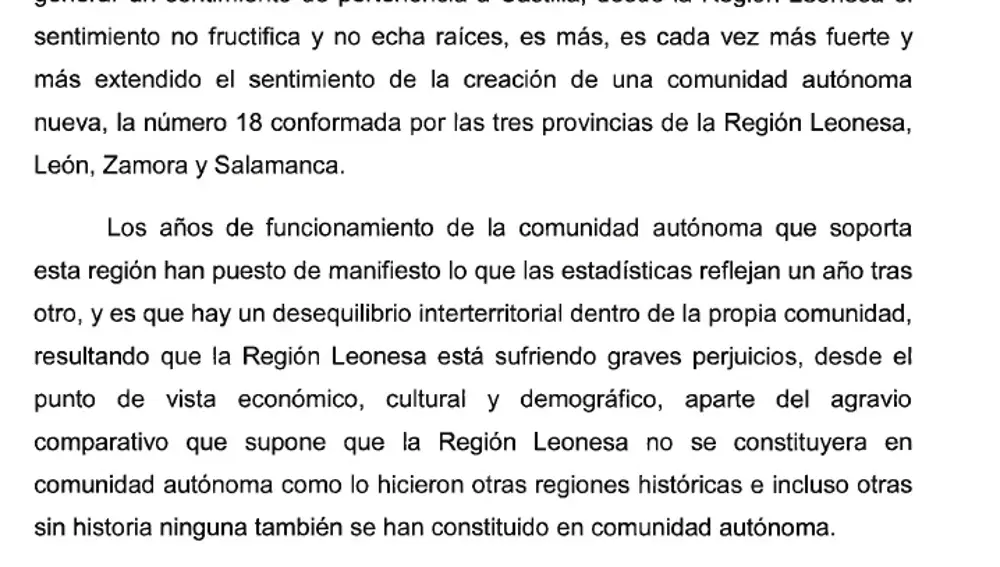 Punto tercero de la moción aprobada en el Ayuntamiento de León en favor del hermanamiento con Zamora y Salamanca