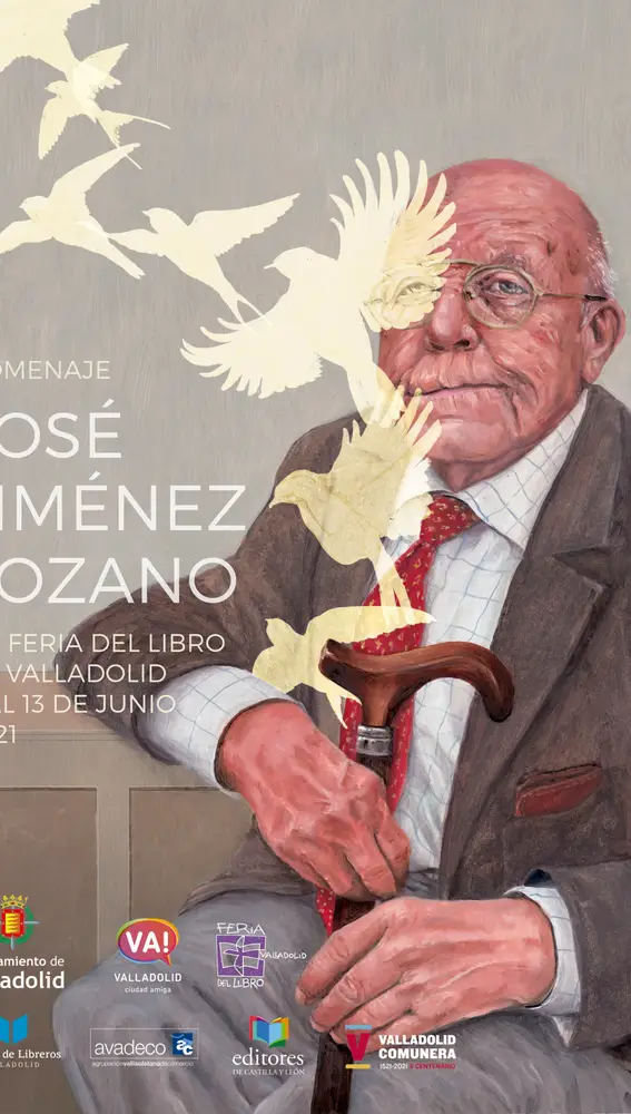 Cartel Homenaje a Jiménez Lozano en la Feria del Libro de Valladolid