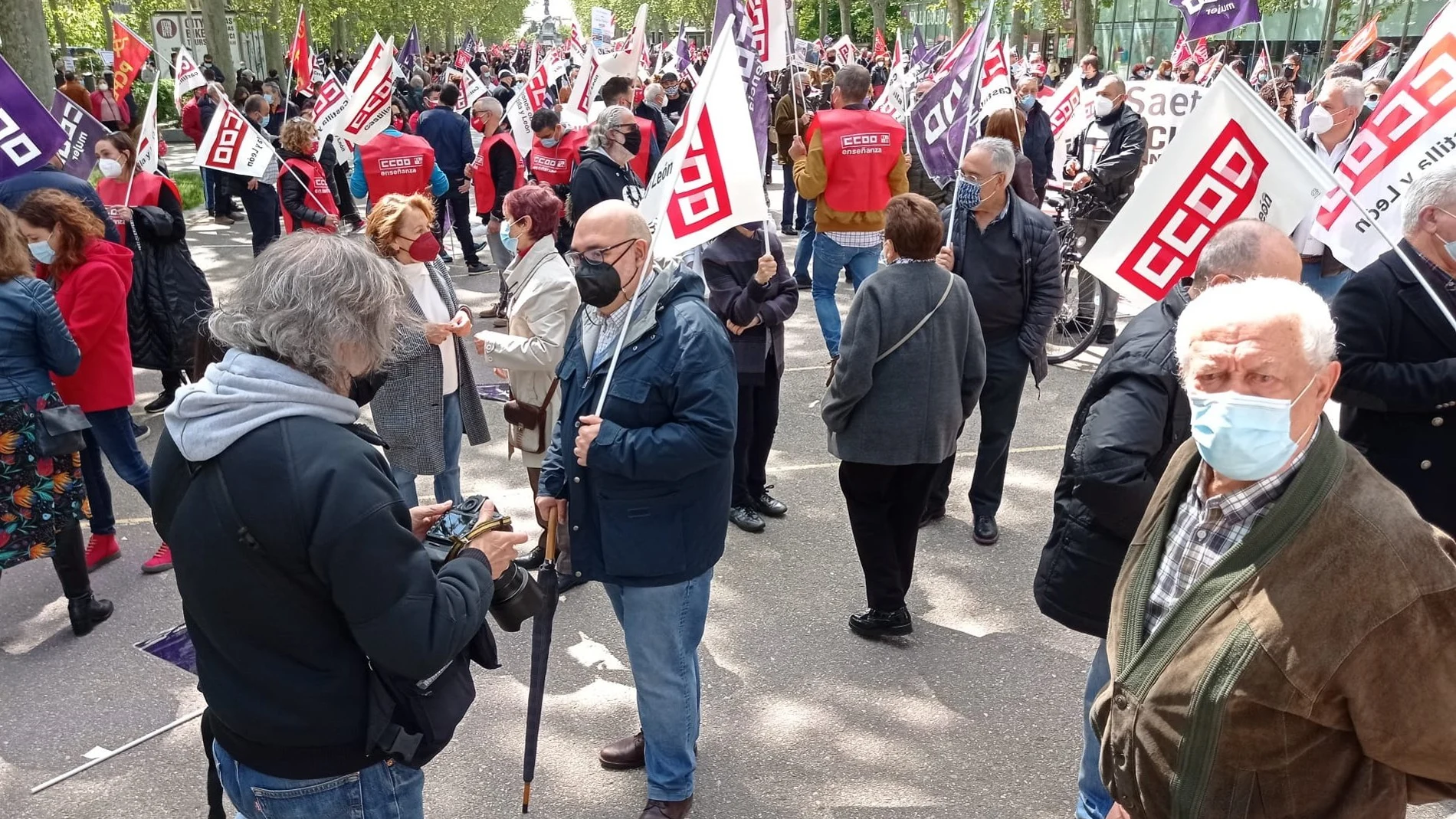 Concentración del 1 de mayo en Valladolid, junto a la Plaza Colón