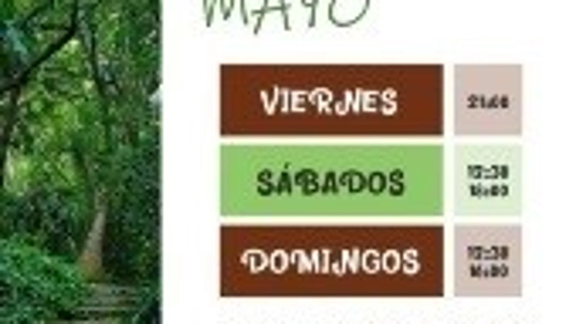 Cartel de actividades en el Jardín Botánico de La Concepción