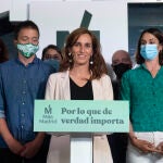 Mónica García, junto a Íñigo Errejón y Rita Maestre, tras las últimas elecciones regionales