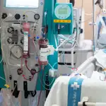 Un paciente afectado por la COVID-19 e ingresado en el Hospital Vall d&#39;Hebron de Barcelona,