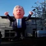 Un muñeco inflable de Boris Johnson para celebrar la victoria en Hartlepool