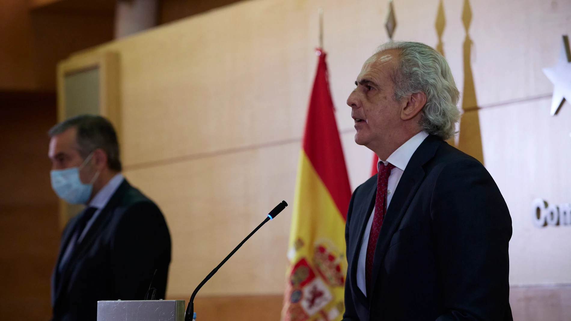 Enrique Ruiz Escudero, consejero de Sanidad en funciones de la Comunidad de Madrid, en una rueda de prensa reciente.
