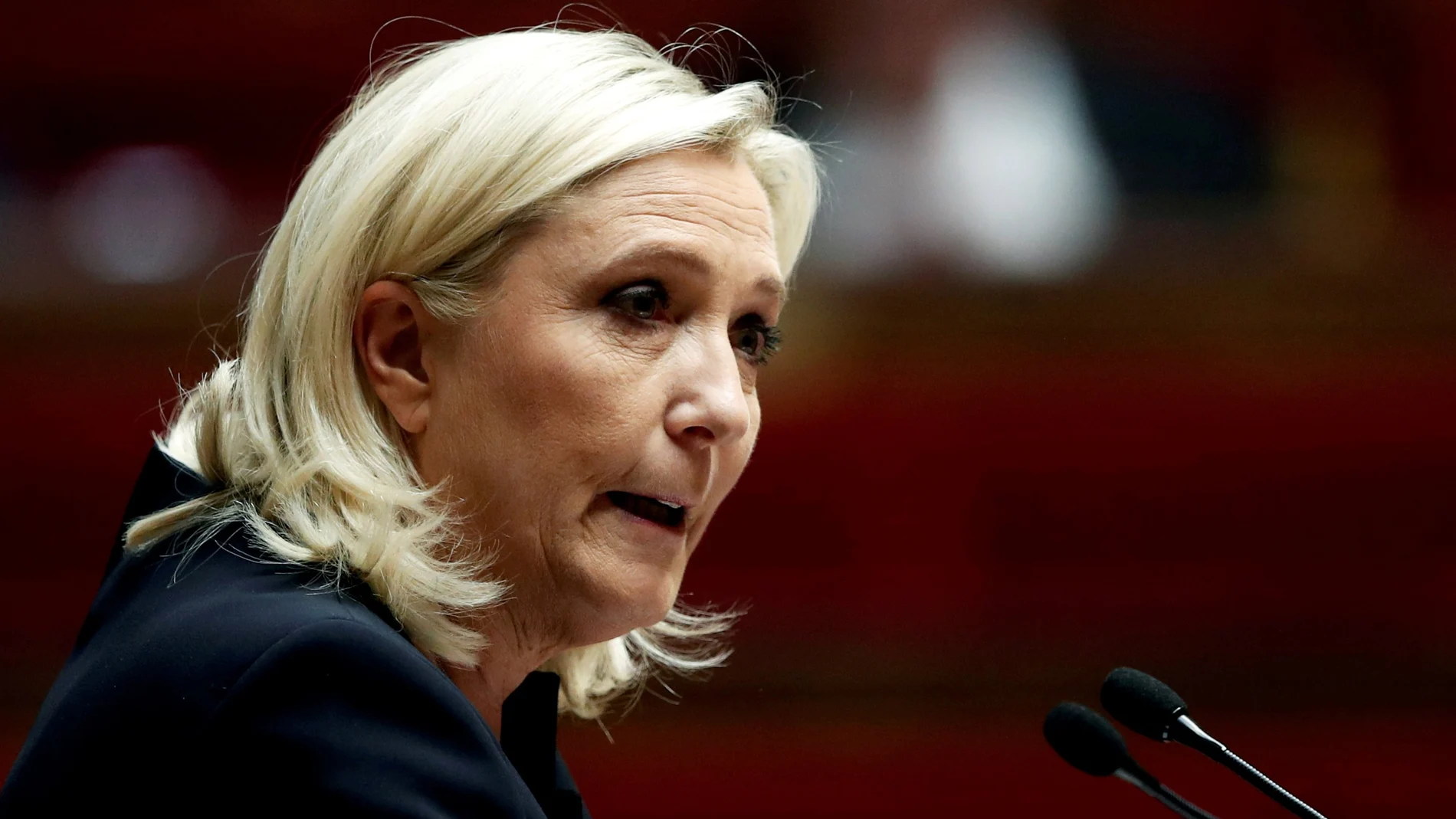 Marine Le Pen, en una imagen de archivo durante una rueda de prensa en París