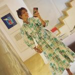 Nuria Roca con vestido estampado largo/ Instagram @nuriarocagranell