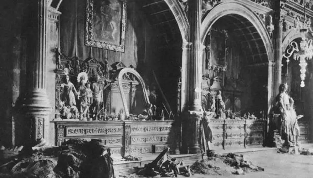 Destrucción de obras religiosas en Cataluña durante una guerra