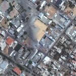 Esta imagen de satélite muestra los escombros de un complejo de seguridad después de que un ataque israelí lo destruyera en la ciudad de Gaza