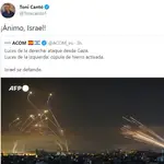  La respuesta de Errejón al tuit de Toni Cantó mandando ánimos a Israel: “Asco”
