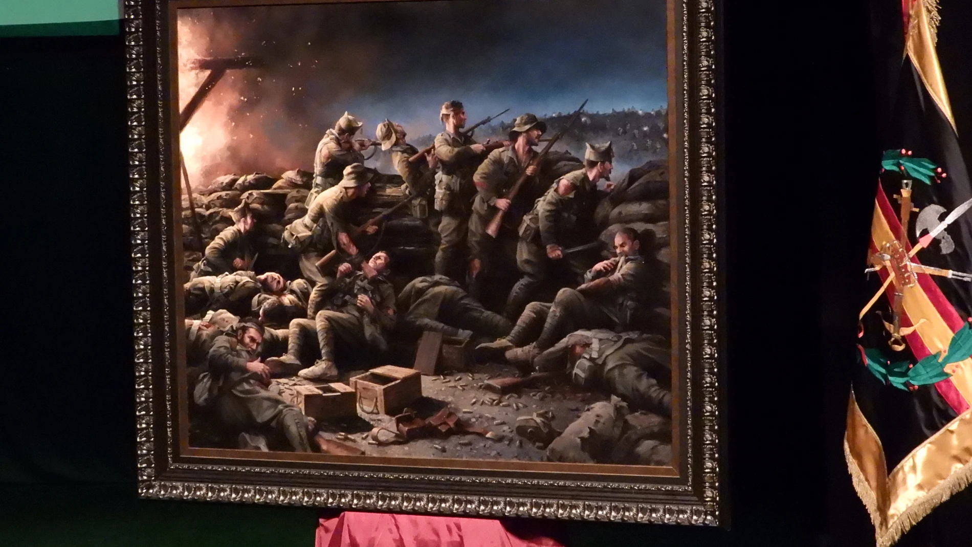 El cuadro "voluntarios para morir", del pintor Augusto Ferrer-Dalmau, que ayer se entregó a la Legión